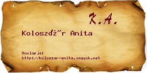 Koloszár Anita névjegykártya